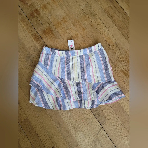 NWT - Parker Ruffle Linen Mini Skirt, Multi Color, Size‎ Small - Picture 7 of 7